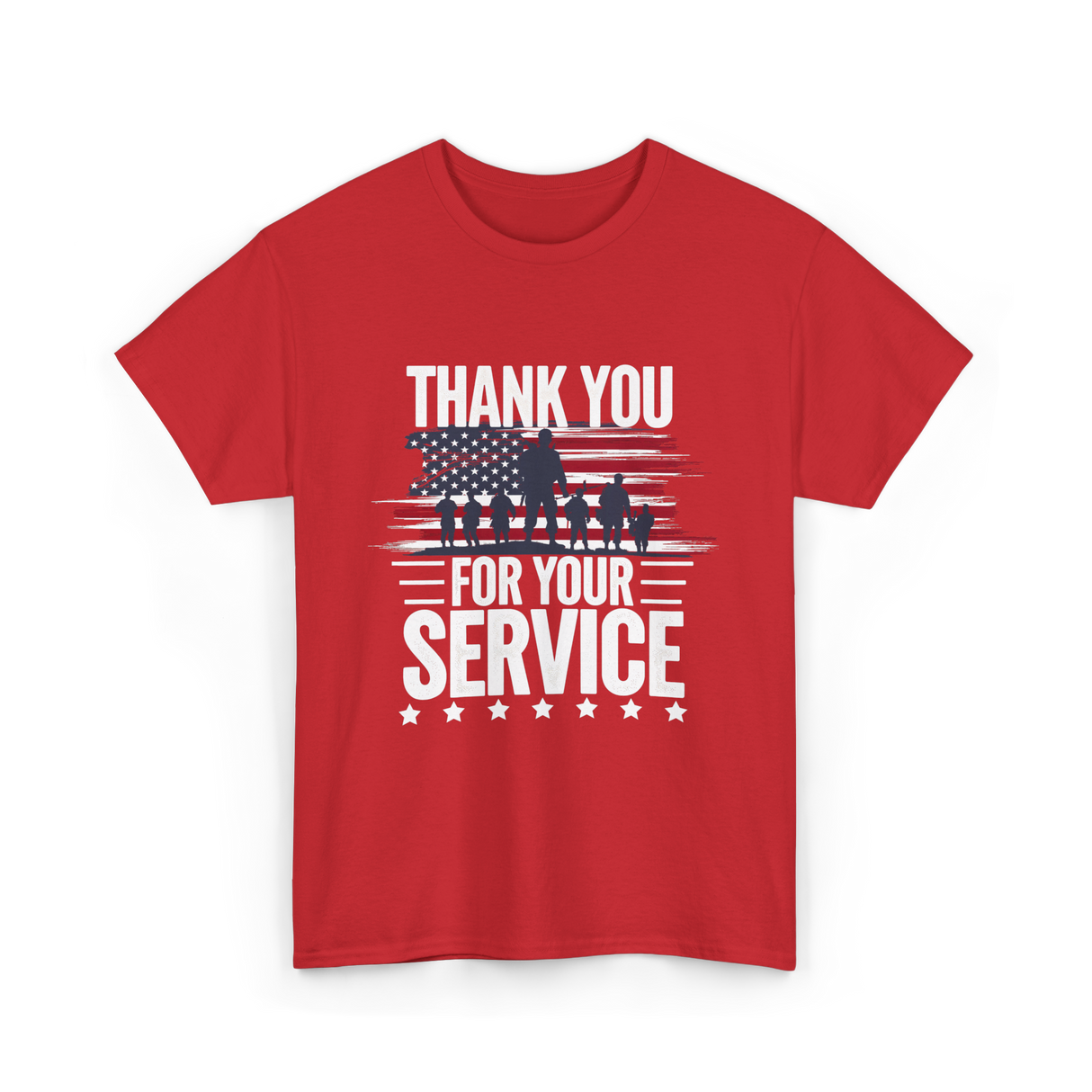 Thank You For Your Service Veteran T-Shirt - Red