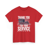 Thank You For Your Service Veteran T-Shirt - Red