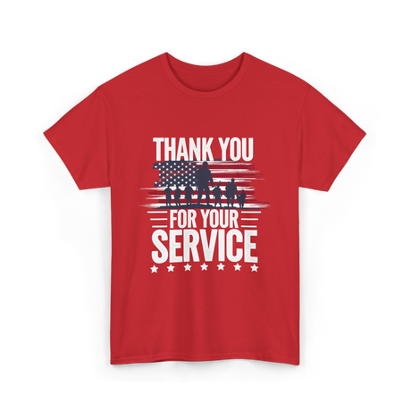 Thank You For Your Service Veteran T-Shirt - Red