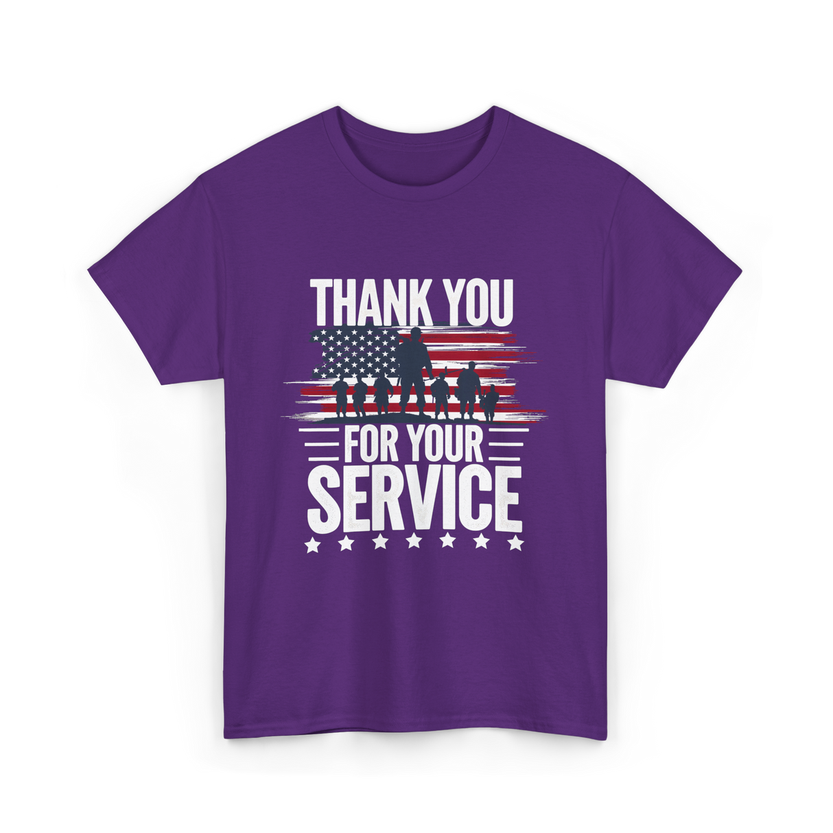 Thank You For Your Service Veteran T-Shirt - Purple