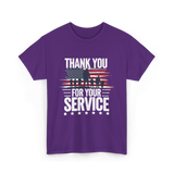 Thank You For Your Service Veteran T-Shirt - Purple