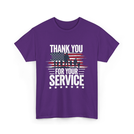 Thank You For Your Service Veteran T-Shirt - Purple