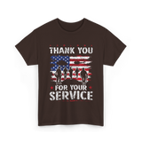 Thank You For Your Service Veteran T-Shirt - Dark Chocolate