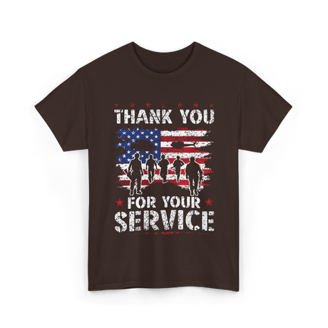 Thank You For Your Service Veteran T-Shirt - Dark Chocolate