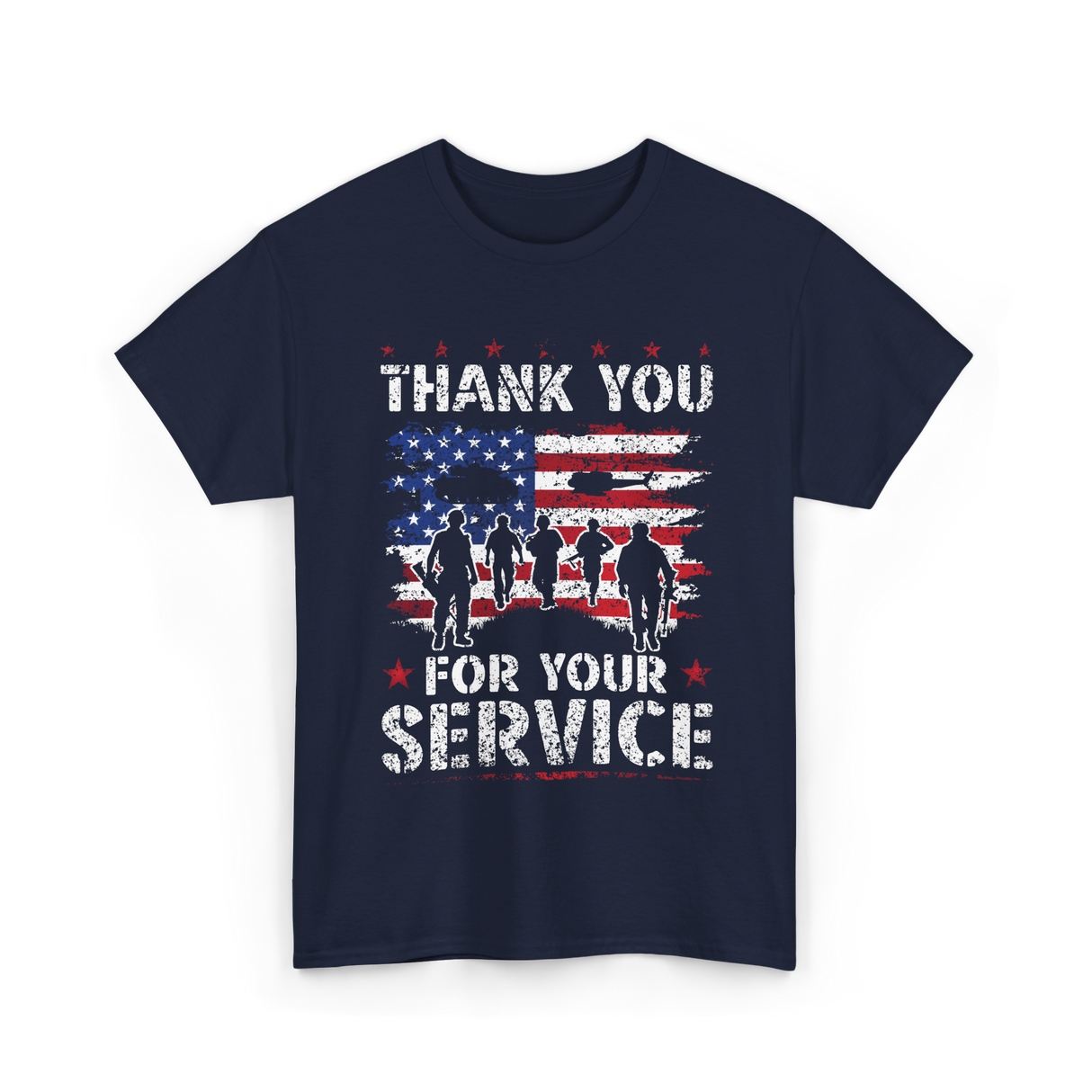 Thank You For Your Service Veteran T-Shirt - Navy