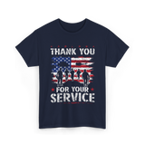 Thank You For Your Service Veteran T-Shirt - Navy