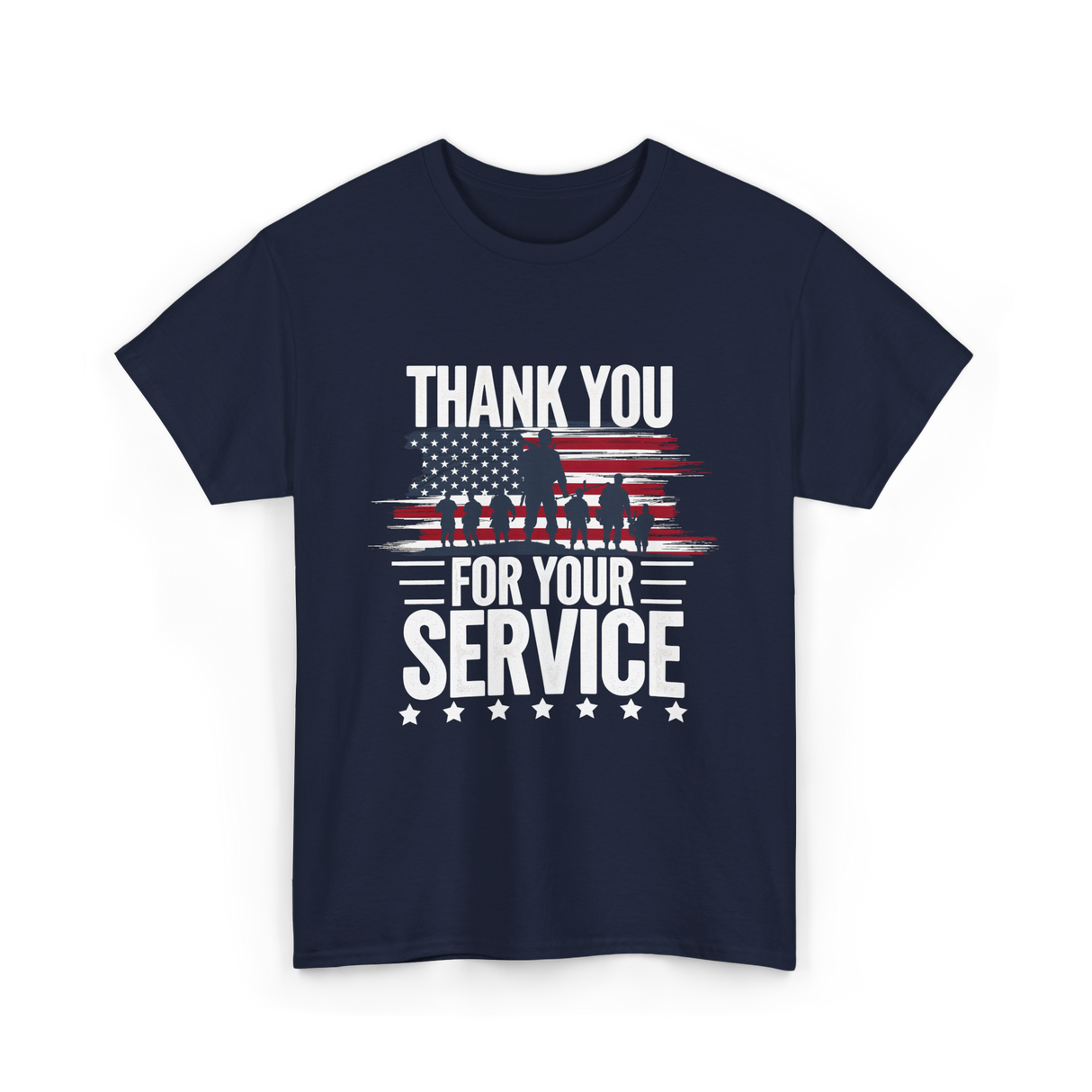 Thank You For Your Service Veteran T-Shirt - Navy