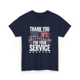 Thank You For Your Service Veteran T-Shirt - Navy