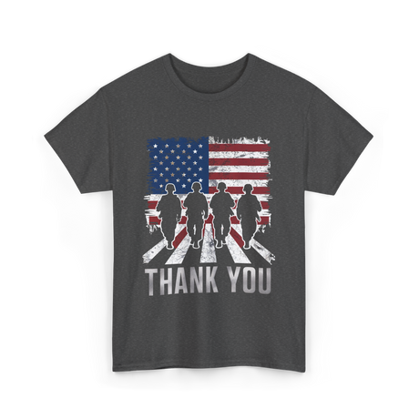 Thank You Military Support T-Shirt - Dark Heather