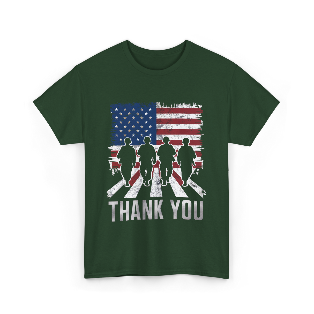 Thank You Military Support T-Shirt - Forest Green