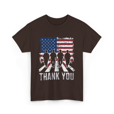 Thank You Military Support T-Shirt - Dark Chocolate