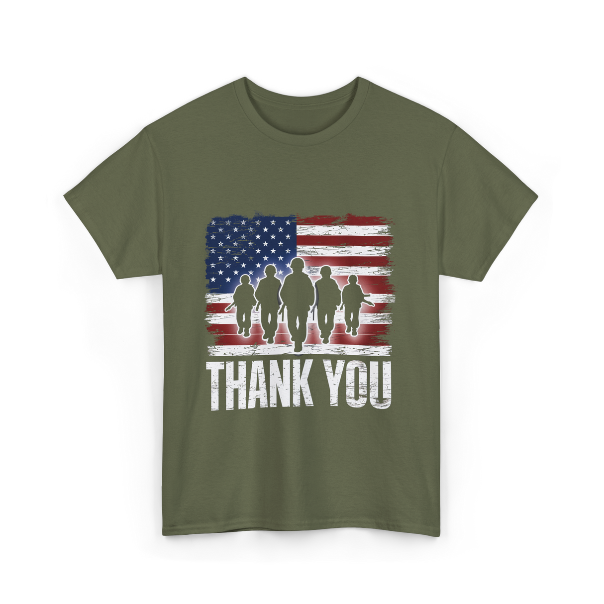 Thank You Soldiers Military T-Shirt - Military Green