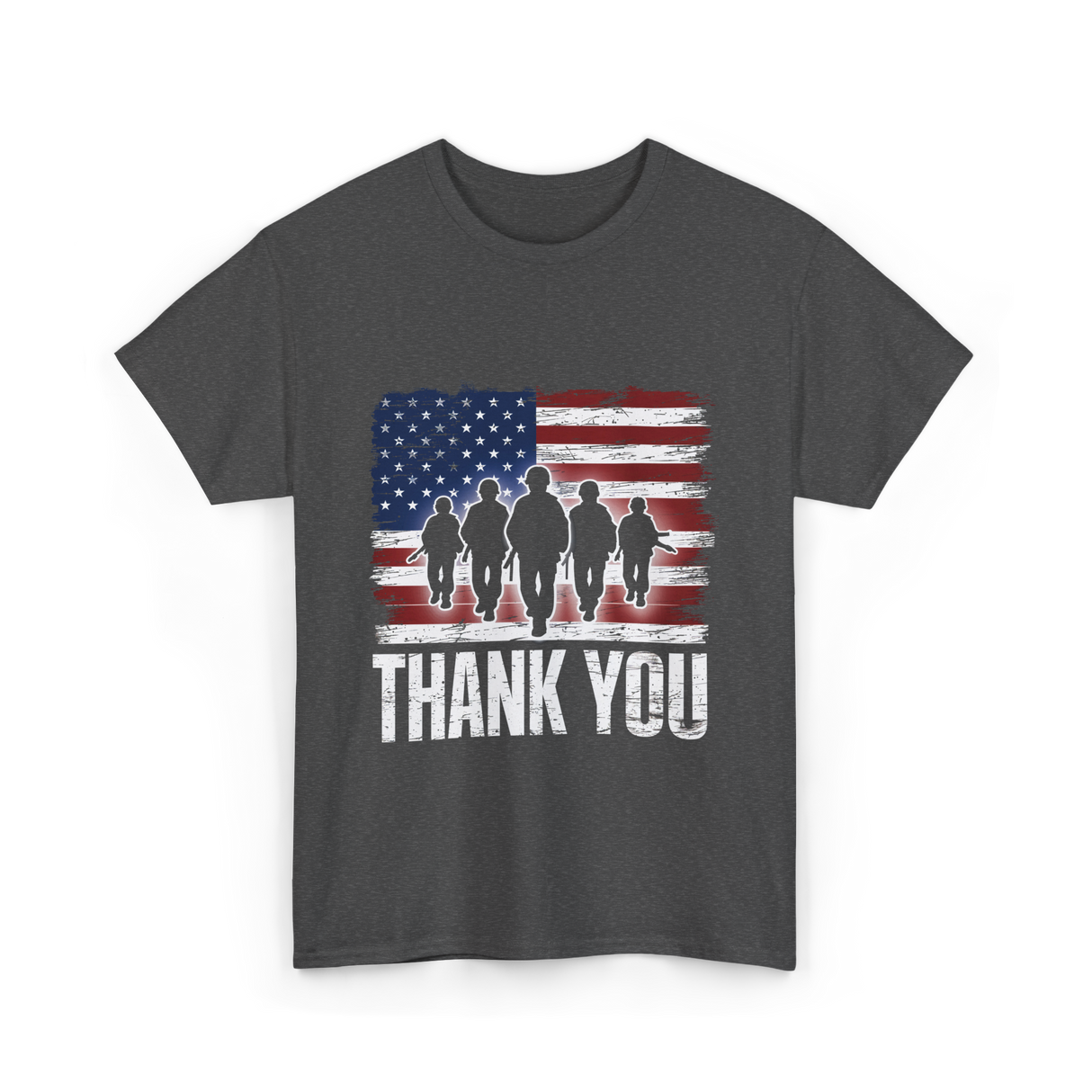 Thank You Soldiers Military T-Shirt - Dark Heather