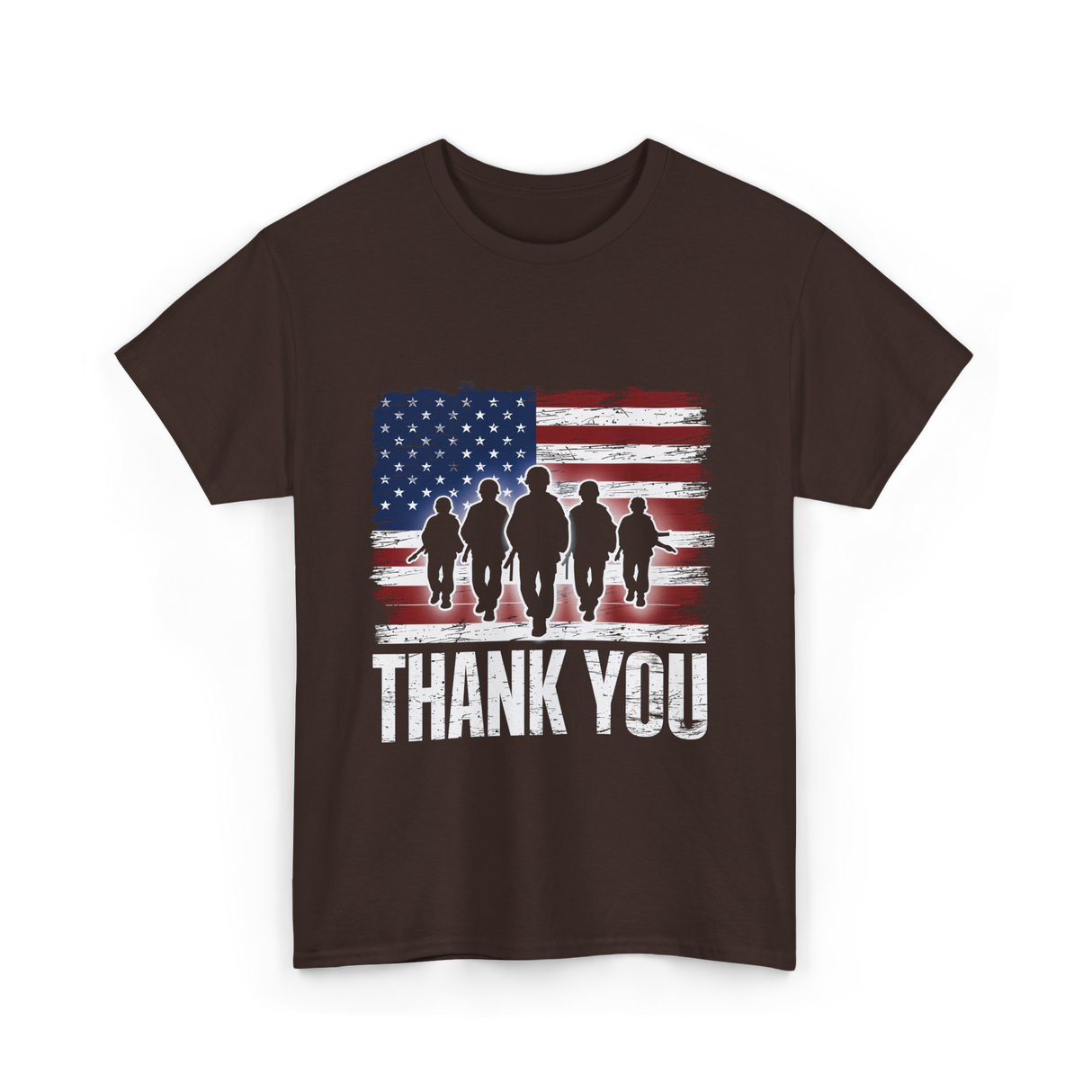 Thank You Soldiers Military T-Shirt - Dark Chocolate