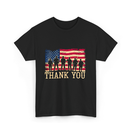 Thank You Soldiers Veterans Appreciation T-Shirt - Black