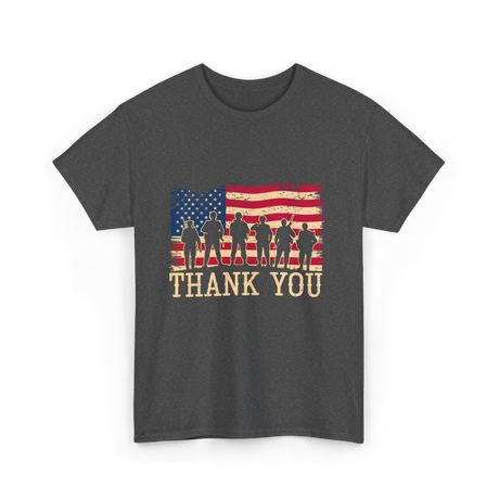 Thank You Soldiers Veterans Appreciation T-Shirt - Dark Heather