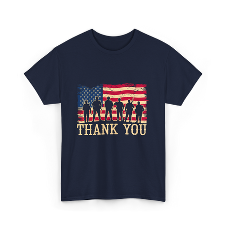 Thank You Soldiers Veterans Appreciation T-Shirt - Navy