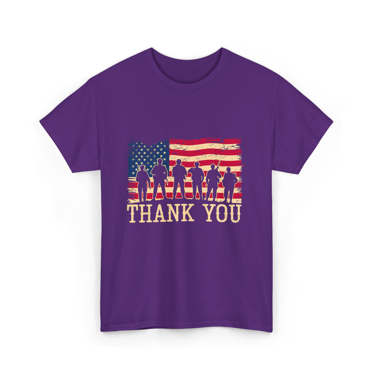 Thank You Soldiers Veterans Appreciation T-Shirt - Purple