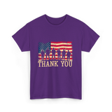 Thank You Soldiers Veterans Appreciation T-Shirt - Purple