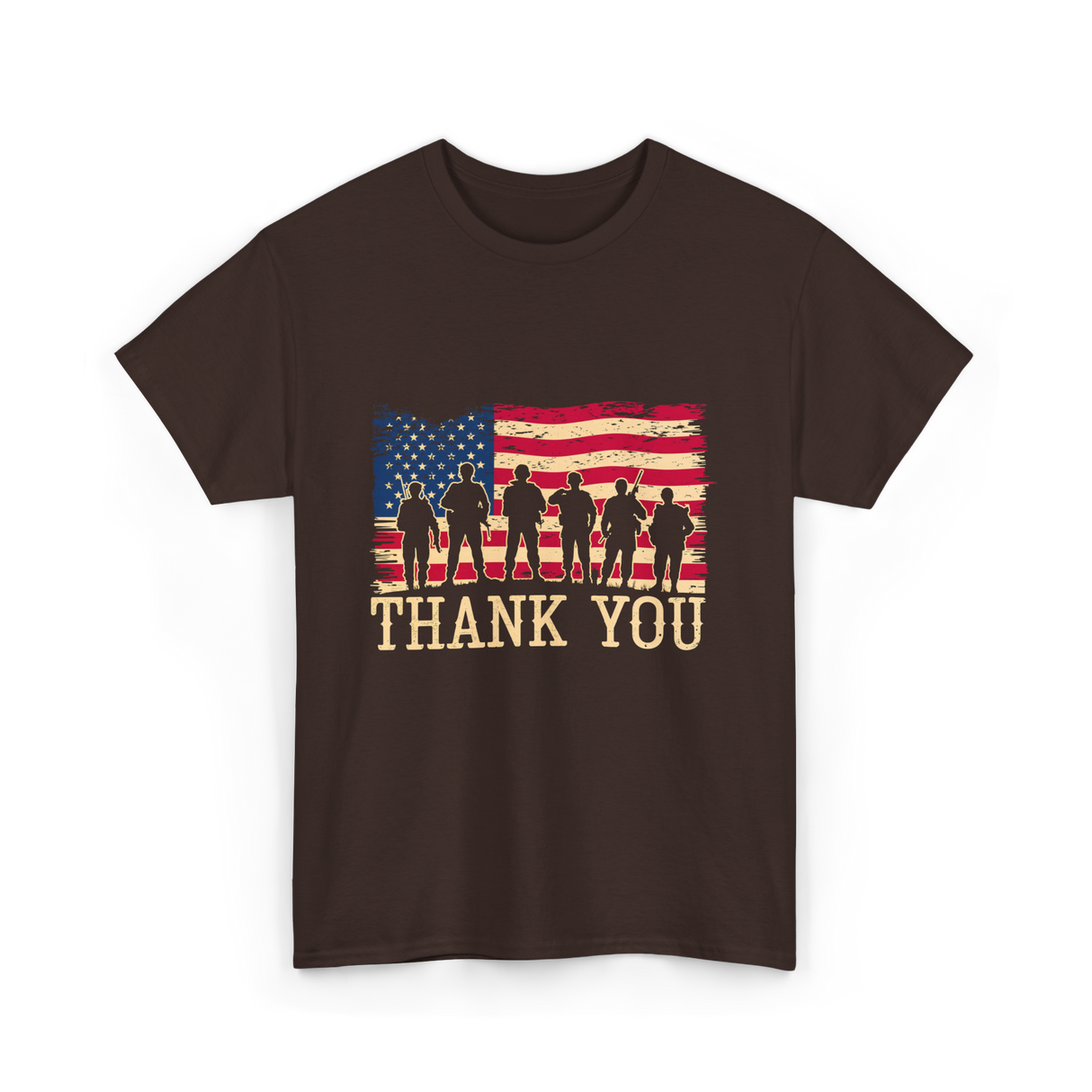 Thank You Soldiers Veterans Appreciation T-Shirt - Dark Chocolate