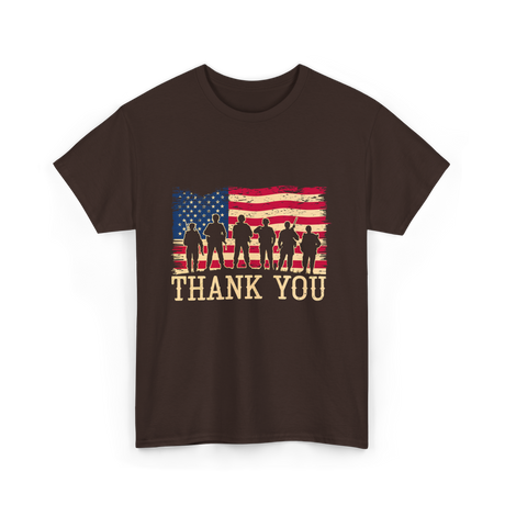 Thank You Soldiers Veterans Appreciation T-Shirt - Dark Chocolate