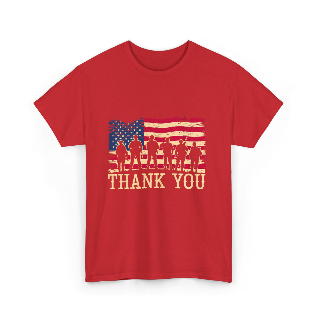 Thank You Soldiers Veterans Appreciation T-Shirt - Red