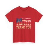 Thank You Soldiers Veterans Appreciation T-Shirt - Red