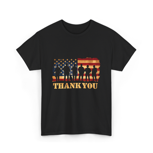 Thank You Soldiers Veterans Military T-Shirt - Black