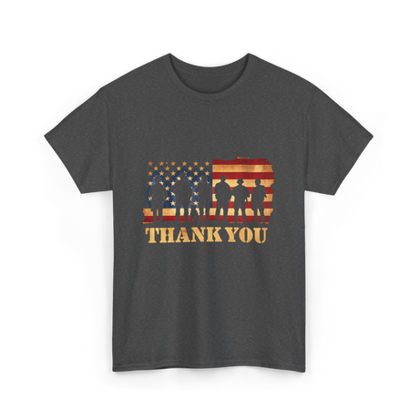 Thank You Soldiers Veterans Military T-Shirt - Dark Heather