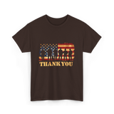 Thank You Soldiers Veterans Military T-Shirt - Dark Chocolate