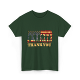 Thank You Soldiers Veterans Military T-Shirt - Forest Green