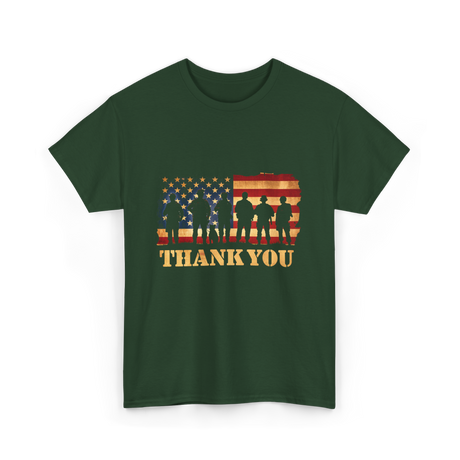 Thank You Soldiers Veterans Military T-Shirt - Forest Green