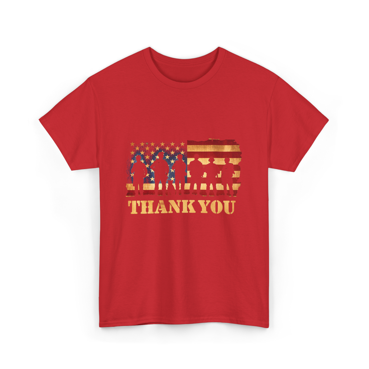 Thank You Soldiers Veterans Military T-Shirt - Red