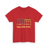 Thank You Soldiers Veterans Military T-Shirt - Red