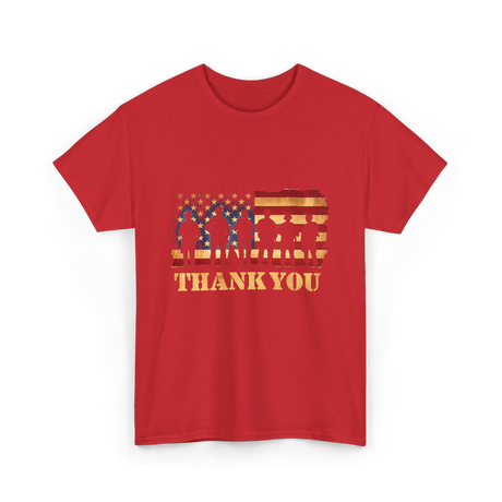 Thank You Soldiers Veterans Military T-Shirt - Red