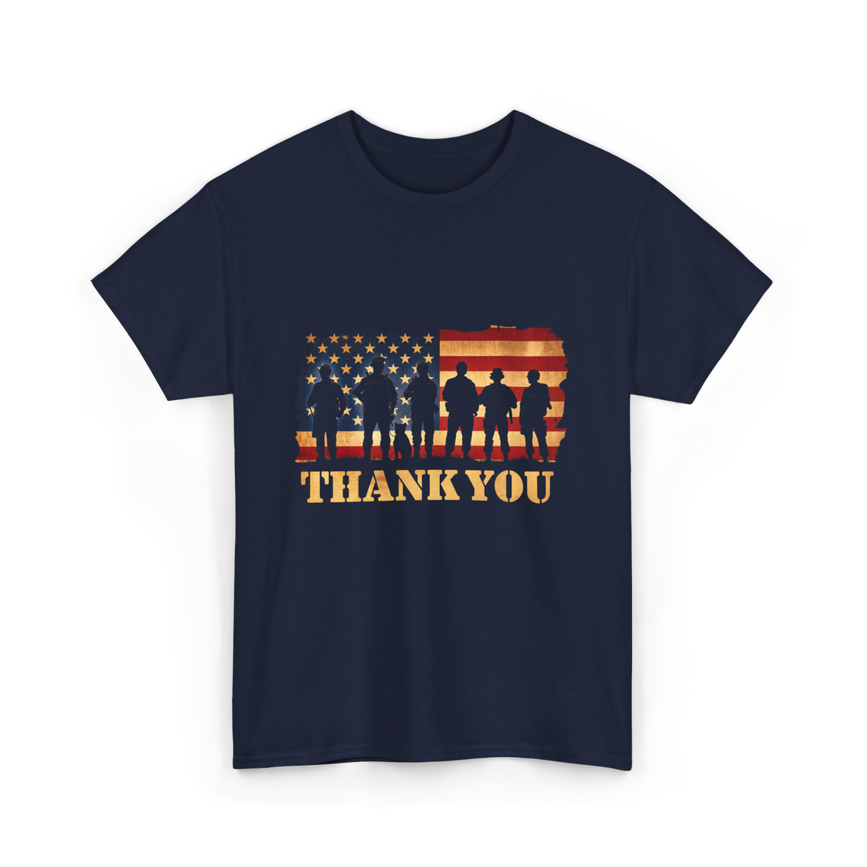 Thank You Soldiers Veterans Military T-Shirt - Navy