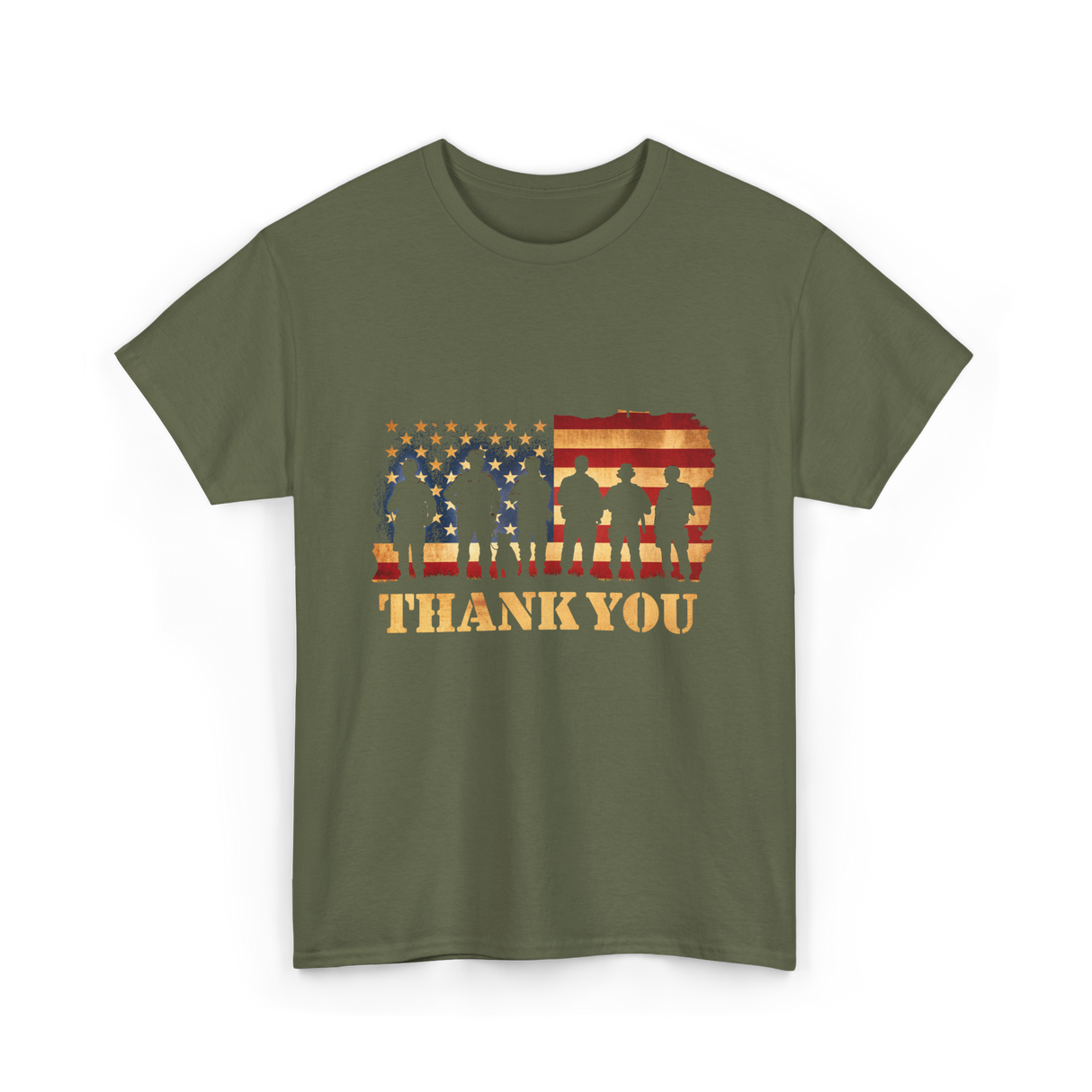 Thank You Soldiers Veterans Military T-Shirt - Military Green