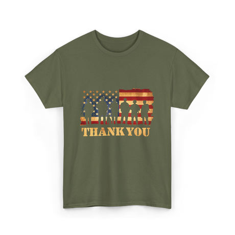 Thank You Soldiers Veterans Military T-Shirt - Military Green