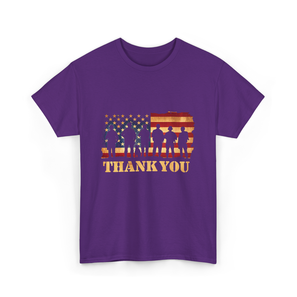 Thank You Soldiers Veterans Military T-Shirt - Purple