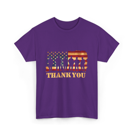 Thank You Soldiers Veterans Military T-Shirt - Purple