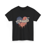 Thank You Veterans Military Heart T-Shirt - Black