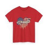 Thank You Veterans Military Heart T-Shirt - Red