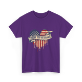 Thank You Veterans Military Heart T-Shirt - Purple