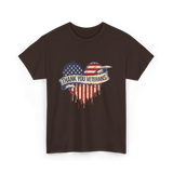 Thank You Veterans Military Heart T-Shirt - Dark Chocolate