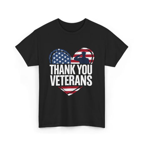 Thank You Veterans Military T-Shirt - Black