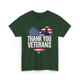 Thank You Veterans Military T-Shirt - Forest Green