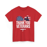 Thank You Veterans Military T-Shirt - Red