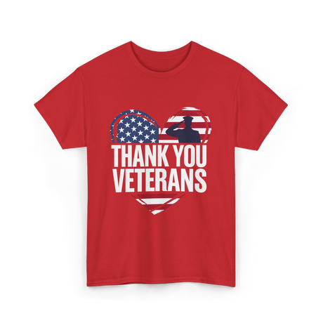 Thank You Veterans Military T-Shirt - Red