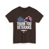 Thank You Veterans Military T-Shirt - Dark Chocolate