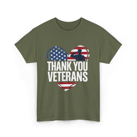 Thank You Veterans Military T-Shirt - Military Green